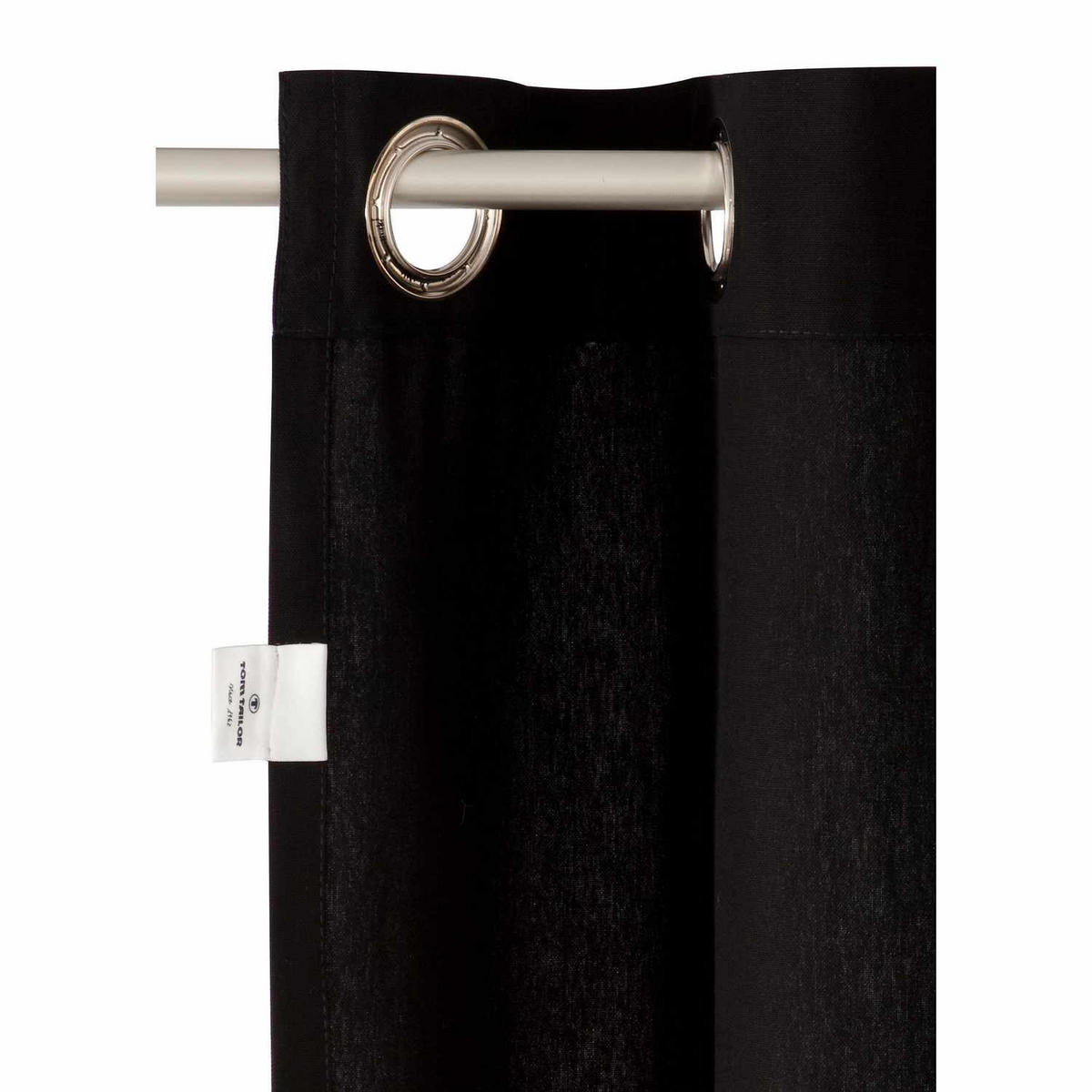 ÖSENVORHANG DOVE Blickdicht - Schwarz, Textil (140/0.5/245cm) - Tom Tailor
