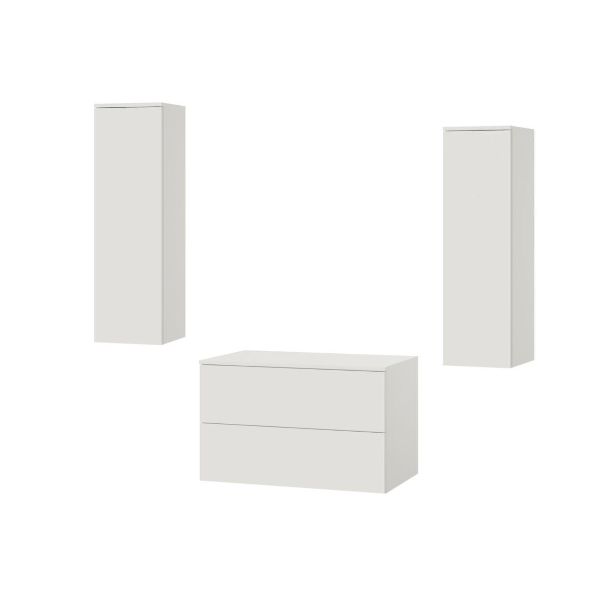 BADMÖBEL-SET Color Weiß 3-Teilig (2S 80 + 1D 100 X2) - Weiß, Holzwerkstoff (120/160/45cm) - mzm24