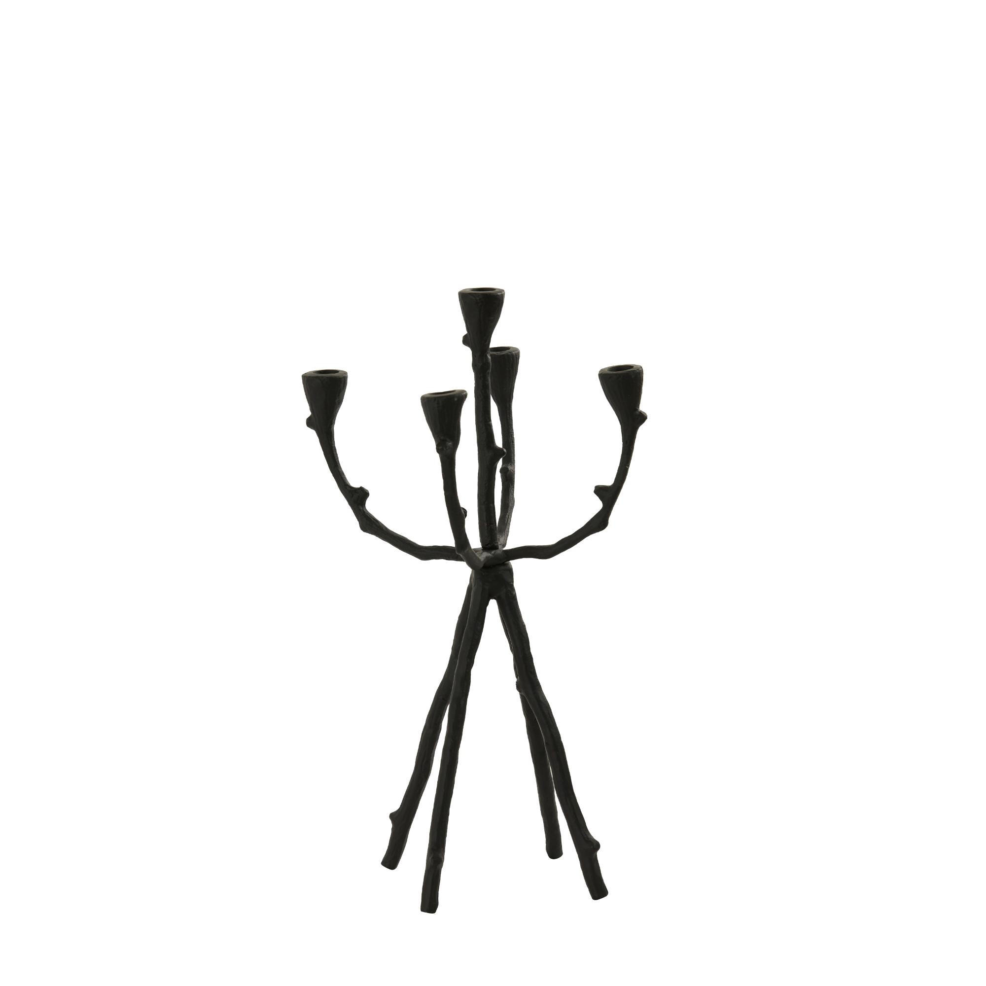 KERZENLEUCHTER Ranica Schwarz 31/31/48 cm - Schwarz, Metall (31/48/31cm) - Light & Living