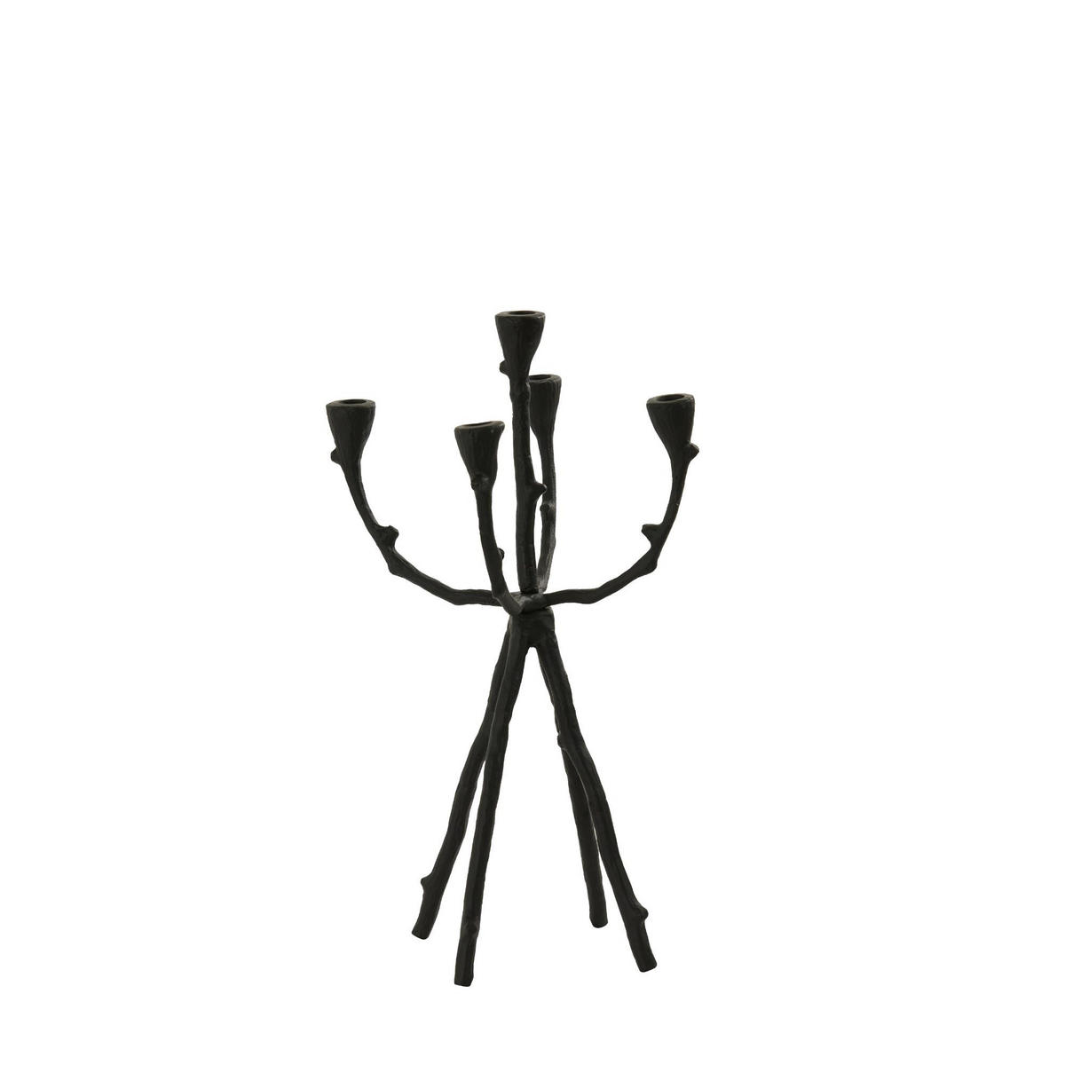 KERZENLEUCHTER Ranica Schwarz 31/31/48 cm - Schwarz, Metall (31/48/31cm) - Light & Living