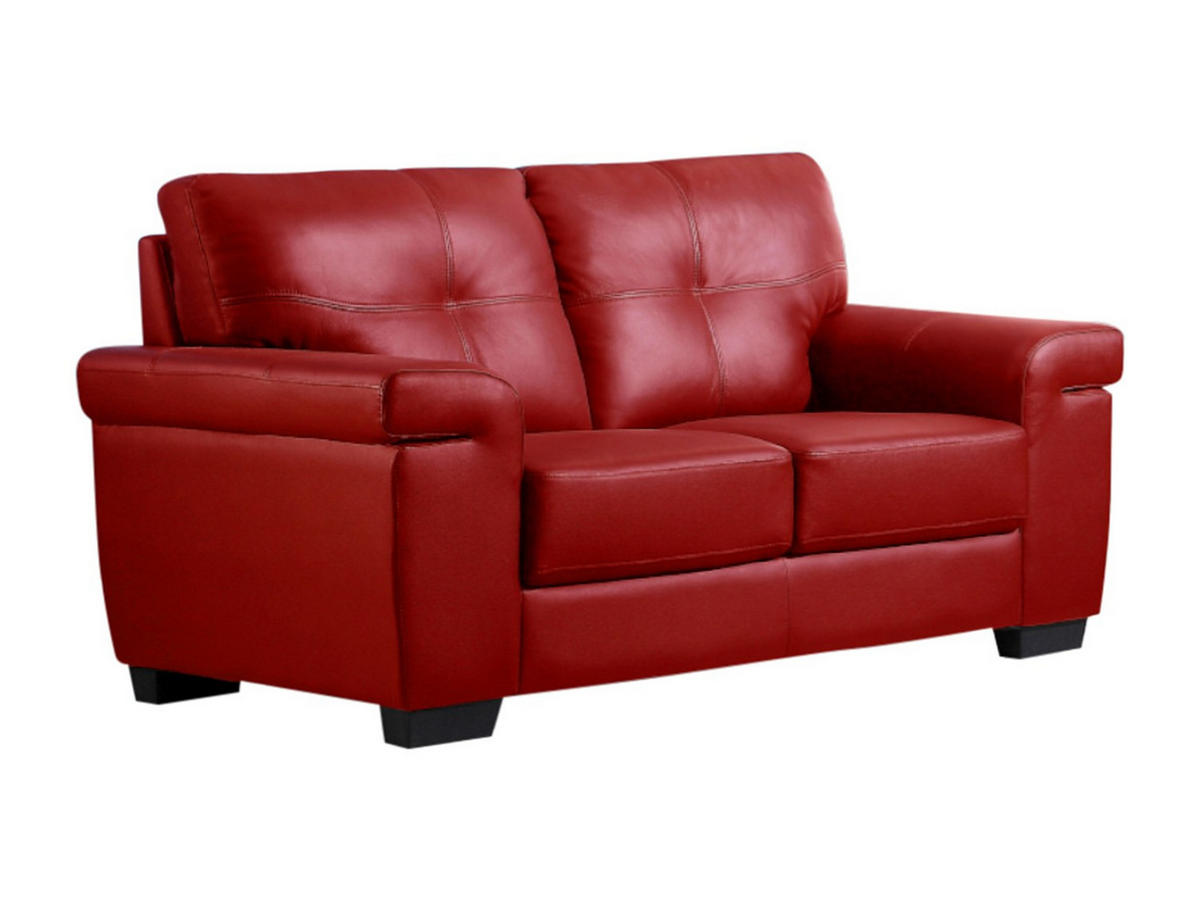 LEDERSOFA 2-Sitzer - Rot - HAZEL - Rot, Leder (161/89/93cm) - Vente-Unique