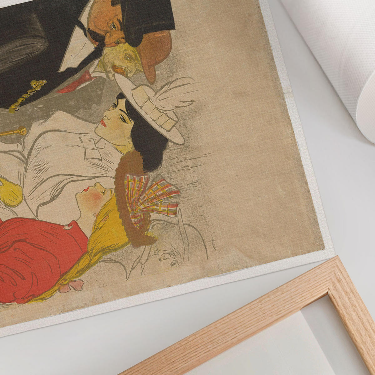 POSTER - 59x42 cm (A2) - Théophile Steinlen - Menschen auf der Straße - Rot, Textil (59.4/42/0.1cm) - TULUP