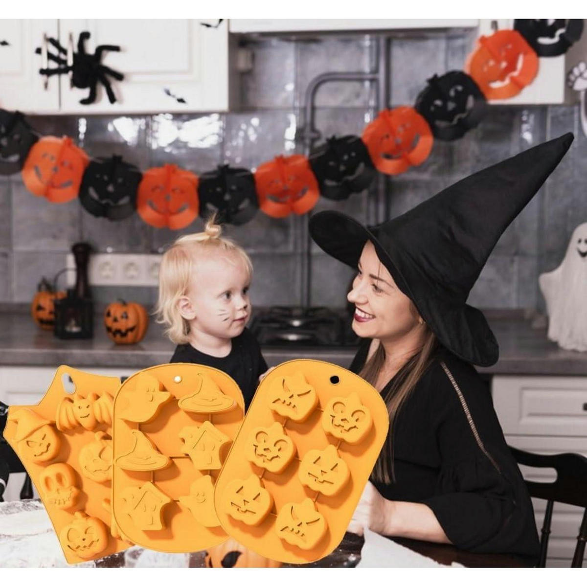 BACKFORM Set Halloween 3-teilig - Orange, Kunststoff