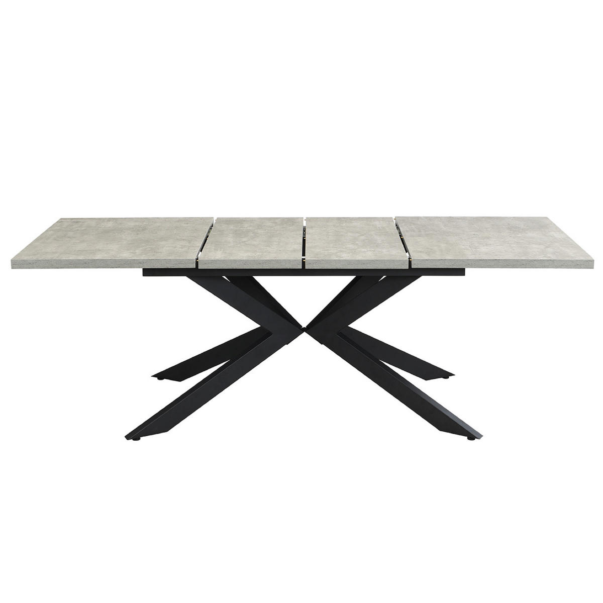 AUSZIEHTISCH MALTEK 140-220/90/76 cm - Schwarz/Grau, Metall (90/140/76cm) - DUBI Möbel