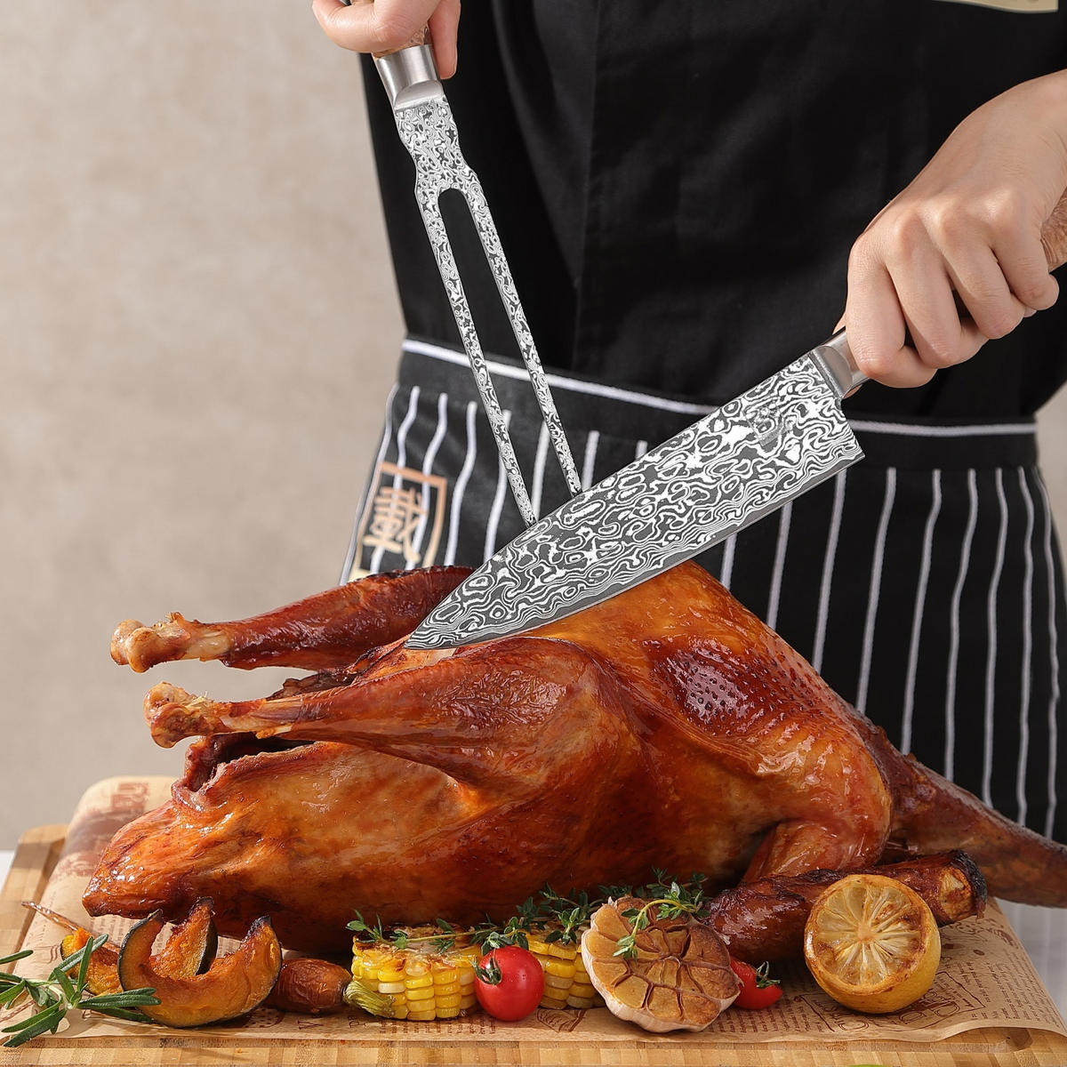 MESSER-SET 6-TEILIG 8–20 cm - Birkefarben, Holz/Metall (1cm) - Zayiko