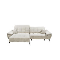 ECKSCHLAFSOFA mit Schlaffunktion & elektrischer Sitztiefenverstellung - Beige/Silberfarben, Holz/Kunststoff (297/170cm) - ed exciting design