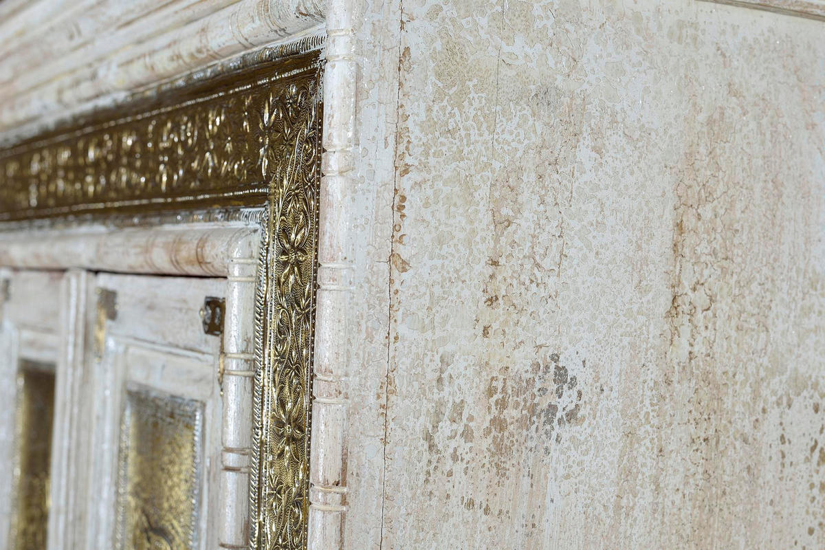 HIGHBOARD aus gealtertem, weißem Mangoholz - Perlmutt, Holz (45/183/95cm) - Giner y Colomer