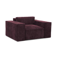 SCHLAFSESSEL Chenille Stoff Rot - Rotbraun/Schwarz, Holzwerkstoff/Kunststoff (157/81/113cm) - Makamii