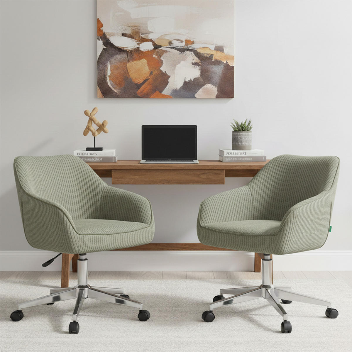 BÜROSTUHL Mika-Noel - Chromfarben/Grün, Textil/Metall (60/79/61cm) - DUBI Möbel