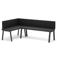 ECKBANK links MONO Y Kunstleder glatt, 142/196 cm Schwarz - Schwarz, Kunststoff/Textil (142/196cm) - Idohome
