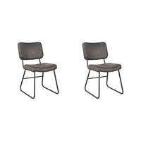 ESSZIMMERSTUHL Noah Grau 61/47/85 cm 2er-Set - Grau, Textil (47/85/61cm) - LABEL51