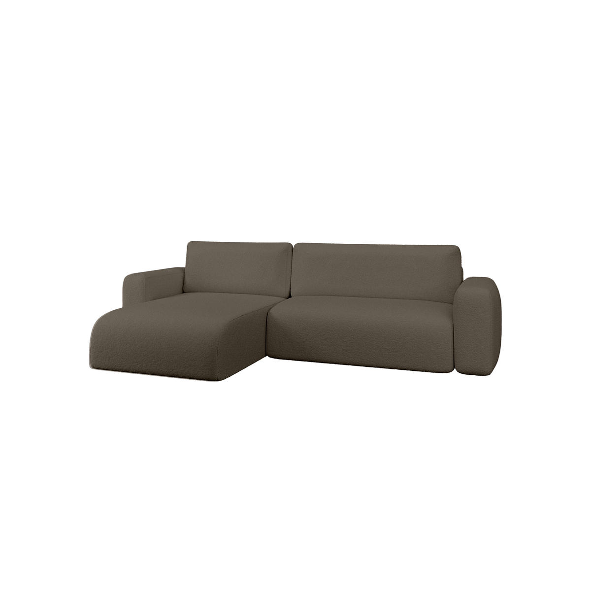ECKSOFA TALW L mit Schlaffunktion, Dunkelbraun - Dunkelbraun, Textil (294/185cm) - Fedve