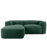 ECKSOFA LINKS FUBBO, Dunkelgrün - Dunkelgrün, Holz/Holzwerkstoff (225/176cm) - KONSIMO®