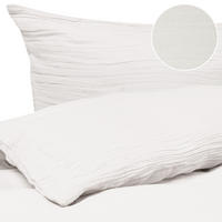 BETTWÄSCHE-SET 220/240 cm Baumwollmusselin Cremeweiß Sumner - Creme, Textil (220/240cm) - Beliani