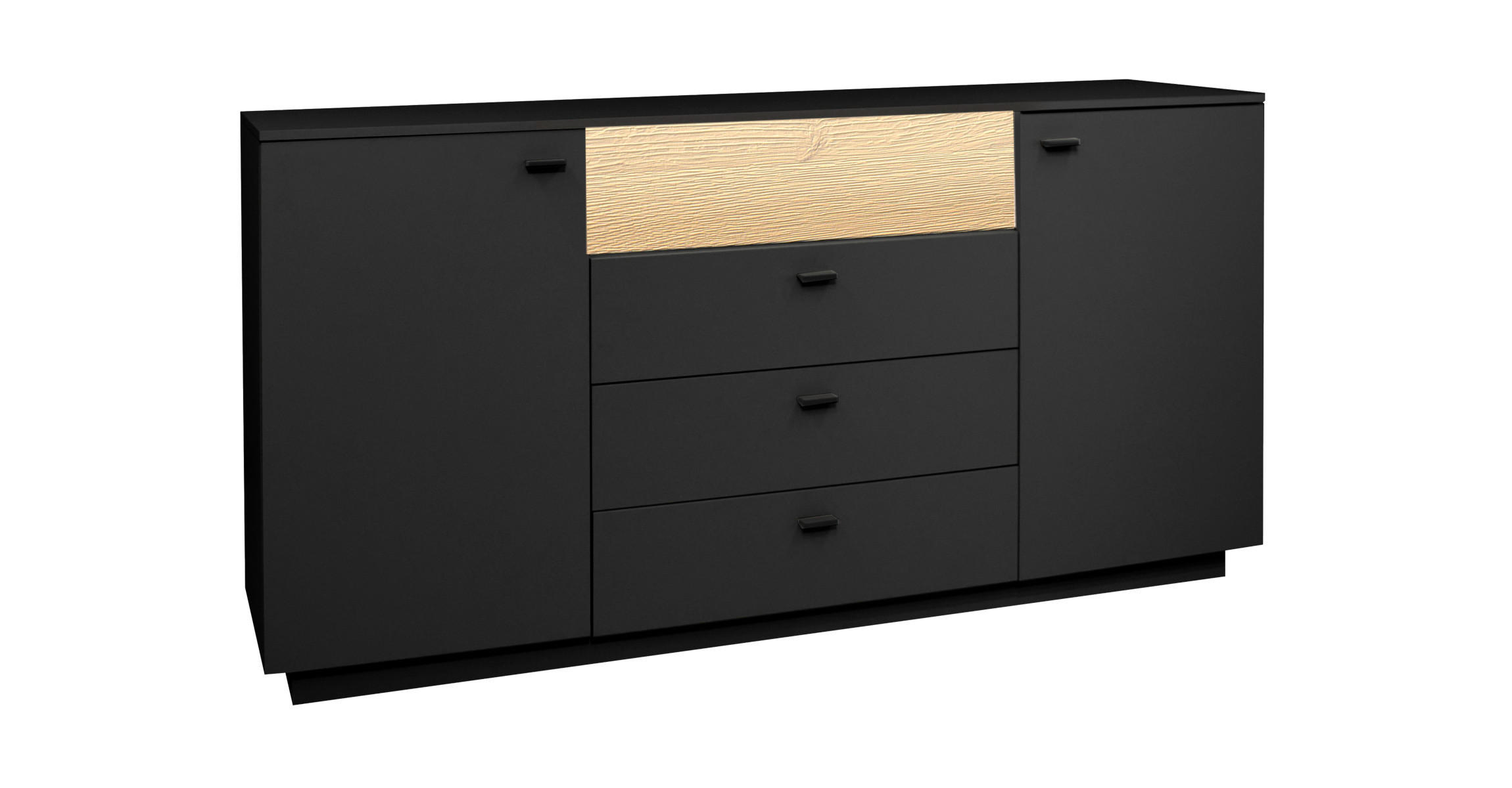 XXXLutz Sideboard Schwarz 192x92x45 cm