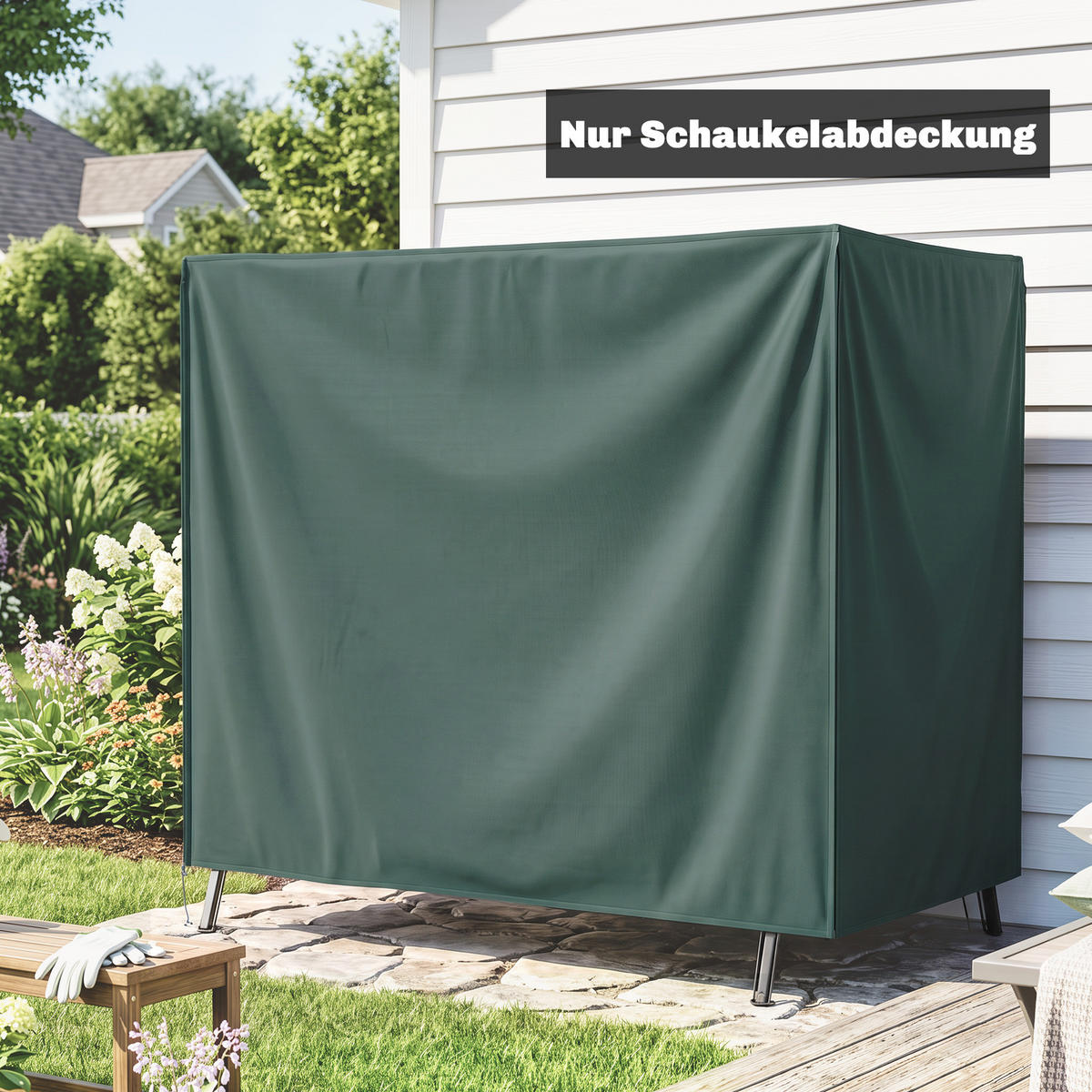PŘEKRYT Hollywoodská houpačka, tmavě zelená - tmavě zelená, plast (114/152/177cm) - Outsunny