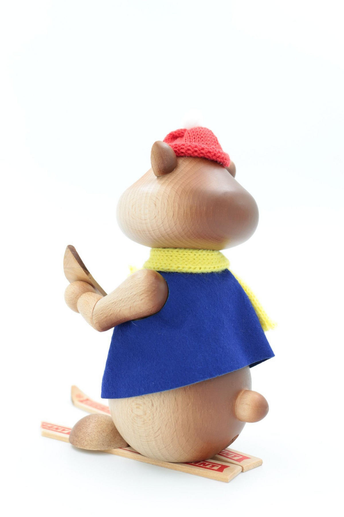 RAUCHFIGUR Hamster Skiunfall 18 cm - Multicolor, Holz (12/18/0.1cm)