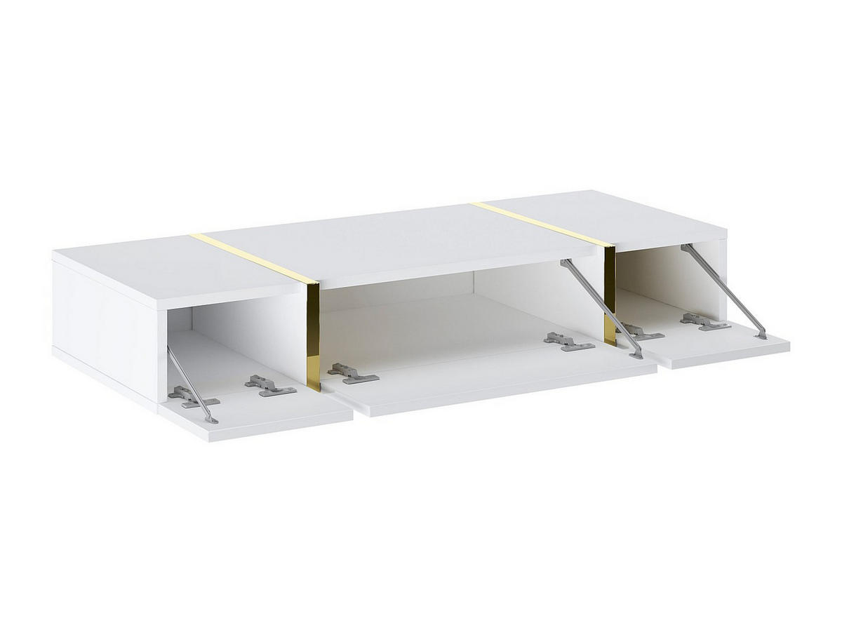 KONSOLENTISCH - 120 cm x 41 cm - Holz, Platte - Weiß, Goldfarben - MARZIALO - Goldfarben/Weiß, Holz (41/120/20cm) - Vente-Unique