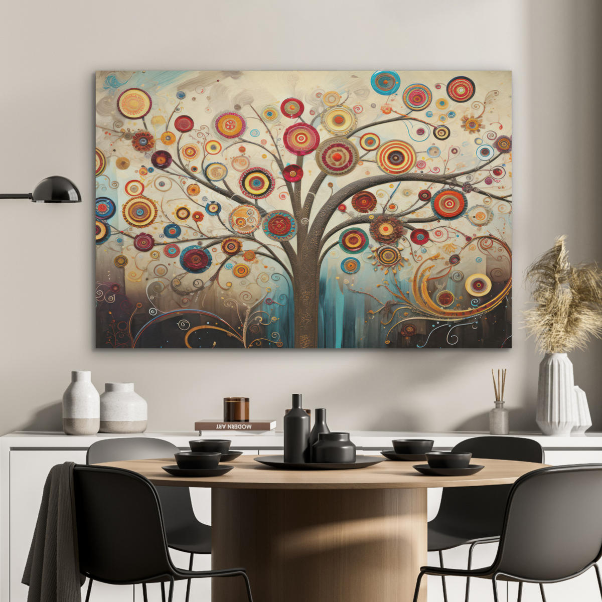 AKUSTIKPANEEL Baum - Baum des Lebens - Farbe 100x70 cm - Braun, Textil (100/0.9/70cm) - MuchoWow