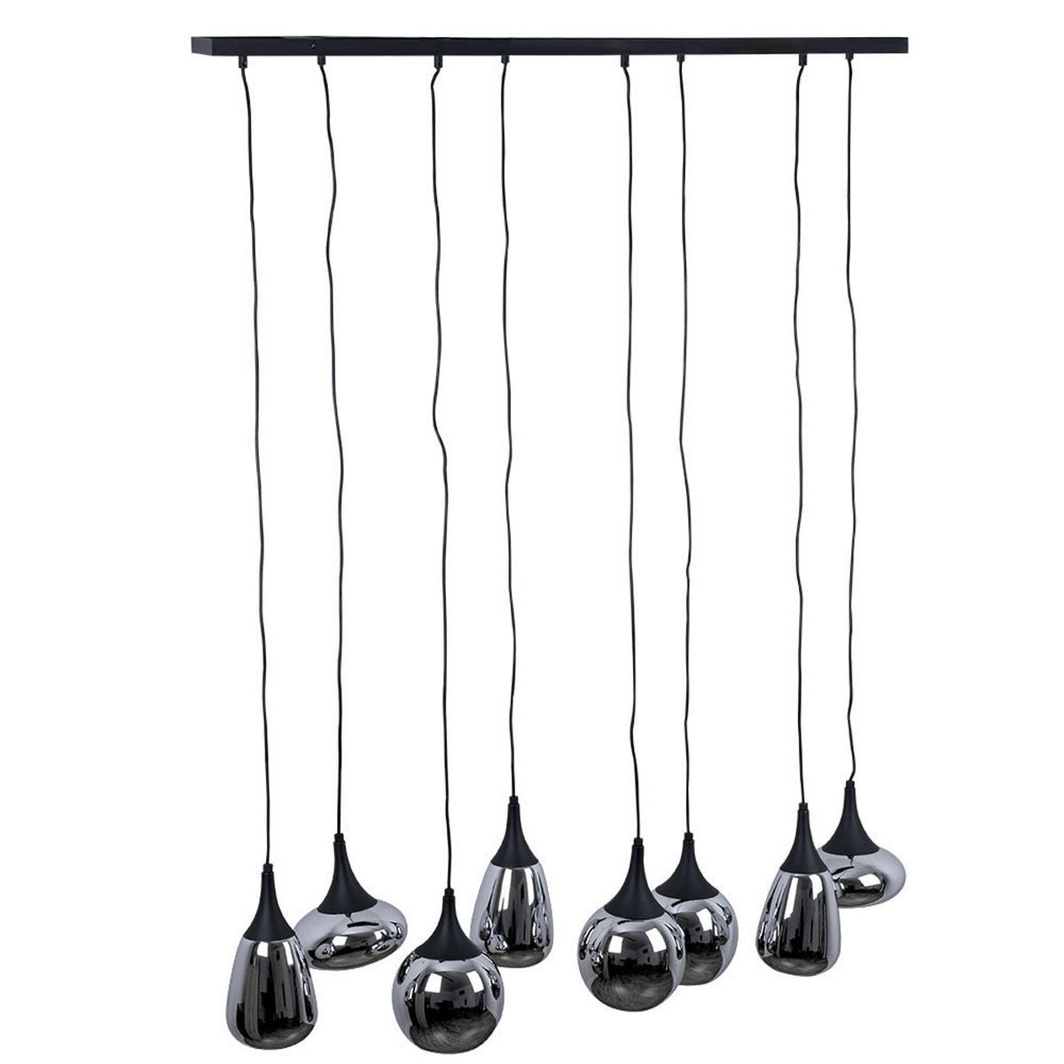 HÄNGELEUCHTE Metall Schwarz Chrom - Schwarz, Glas (115/34/150cm)