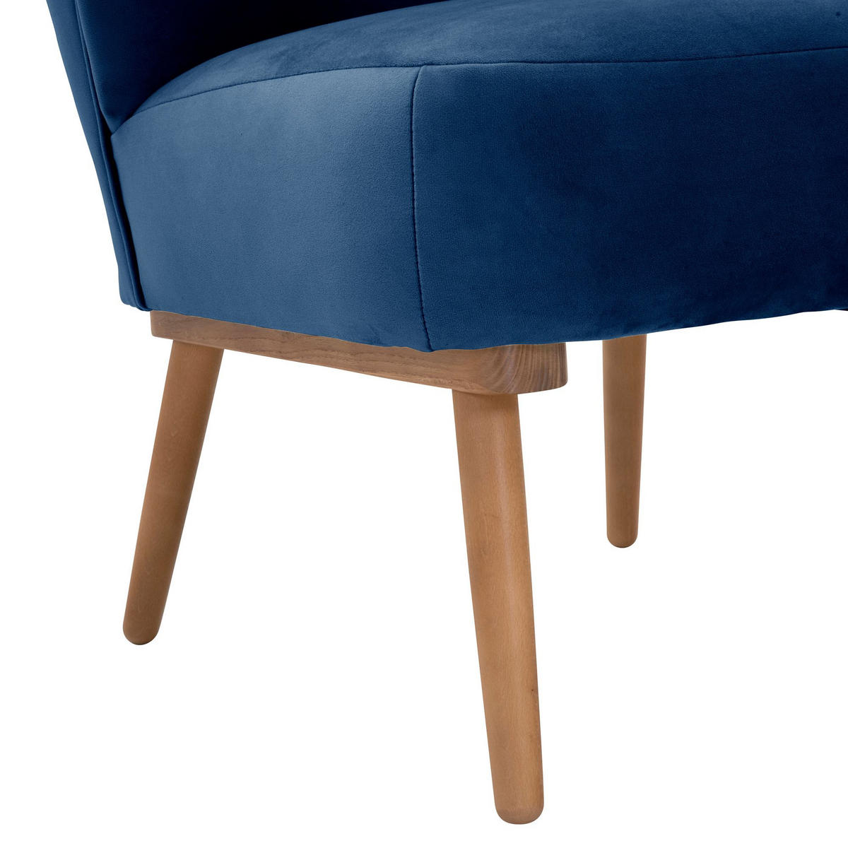 COCKTAILSESSEL Kayra Samtvelours dunkelblau - Dunkelblau, Kunststoff (72/90/74cm) - 58aufmkessel