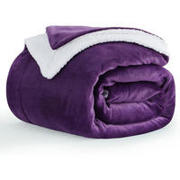 KUSCHELDECKE Sherpa Fleece Violett 150 x 200 cm - Lila, Textil (150/200cm)