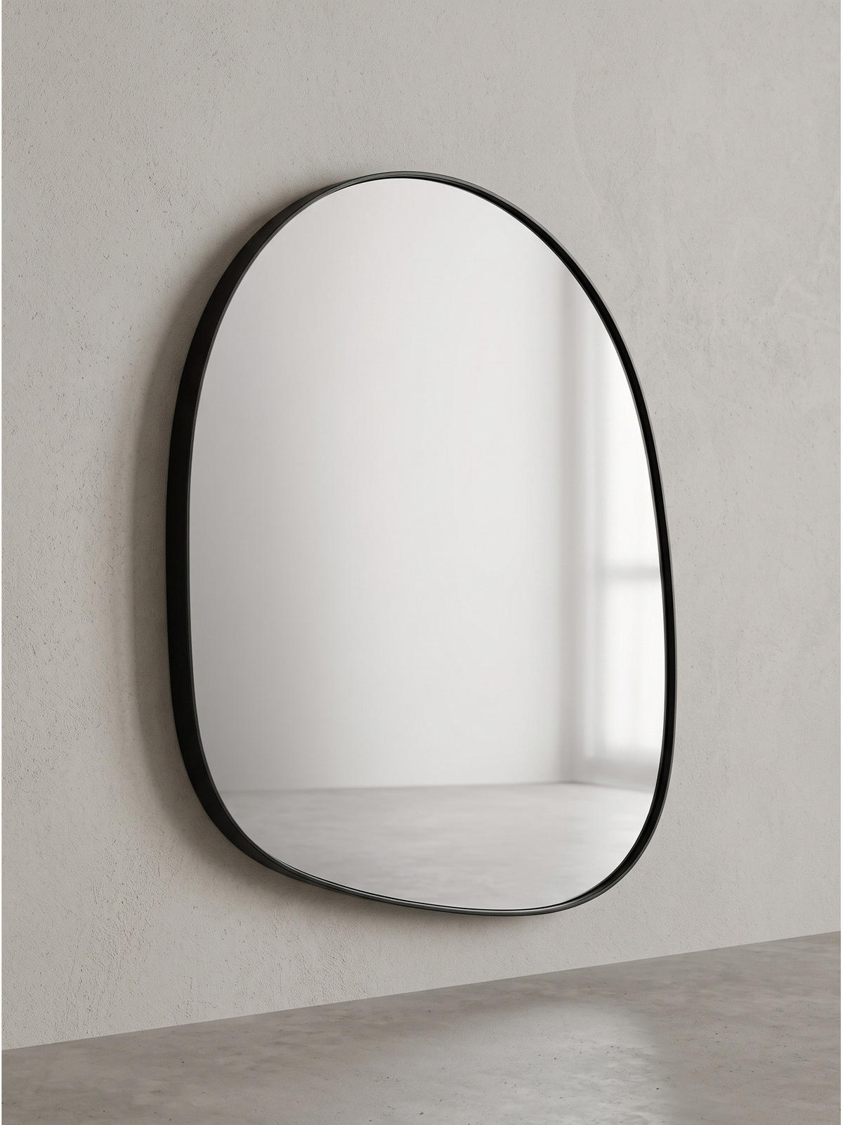 WANDSPIEGEL Asymmetrisch Metall Schwarz 53x60 cm Moderner Rahmen - Schwarz, Glas (53/60/3cm) - KADIMA DESIGN