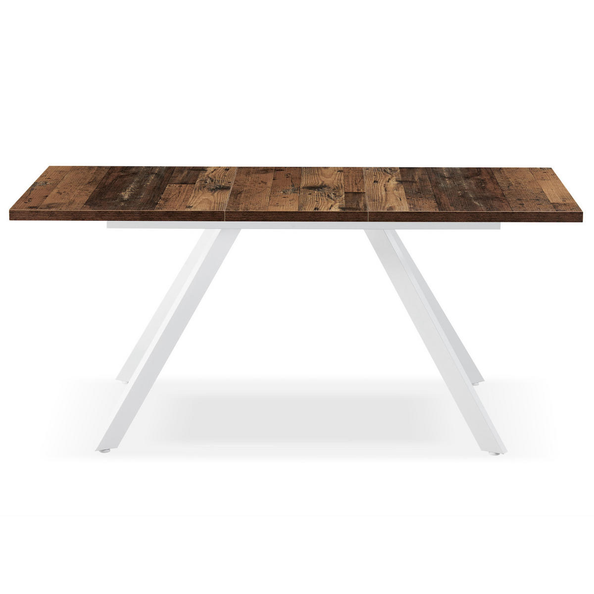 ESSTISCH SVEN 120-160/80/76 cm Texas-Eiche - Weiß/Braun, Holzwerkstoff/Metall (80/120/76cm) - B&D Home