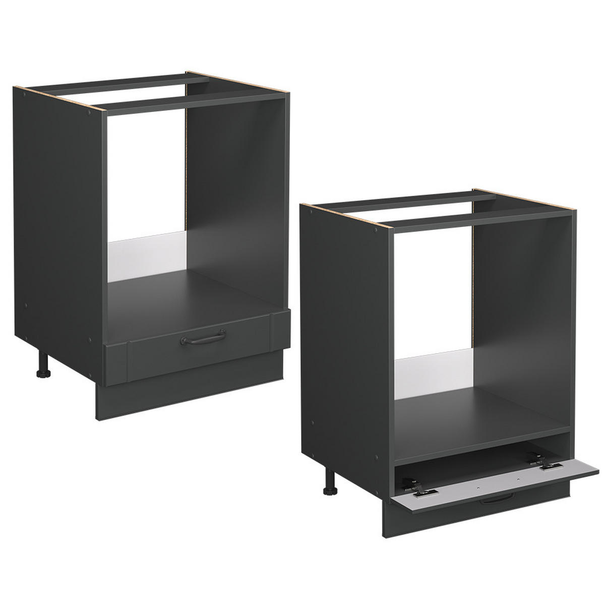 SKŘÍŇKA NA VESTAVĚNOU TROUBU Fame-Line Tmavě šedá - tmavě šedá/antracitová, kompozitní dřevo (60/82/60cm) - Vicco