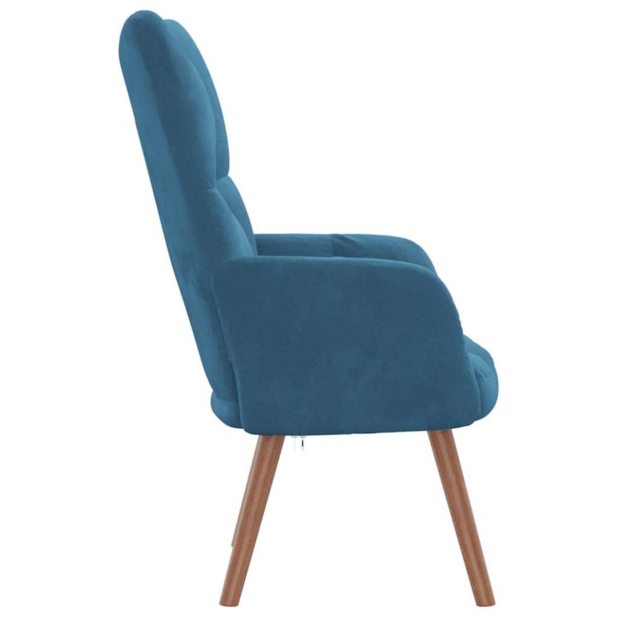 SESSEL mit Holzbeine 61,5/69/95,5 cm aus Samt Blau - Blau/Braun, Holz/Textil (61.5/95.5/69cm) - vidaXL