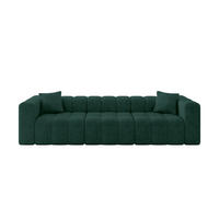 SOFA 3-Sitzer DONY-3 315x90x71 cm Grün Samt - Jadegrün/Schwarz, Holzwerkstoff/Kunststoff (315/71/90cm) - ALTDECOR