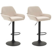 BARHOCKER 2er Set Stoff creme - Creme/Schwarz, Textil/Metall (51/89/52cm) - CLP