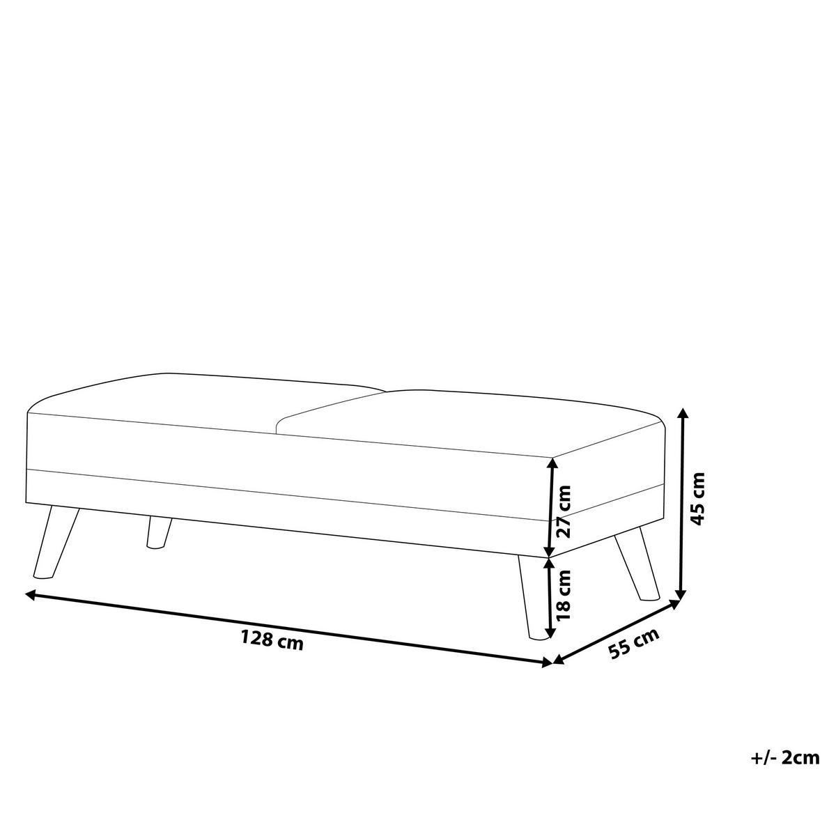 OTTOMANE Florli 55/128/45 cm - Schwarz, Kunststoff/Textil (128/45/55cm) - Beliani