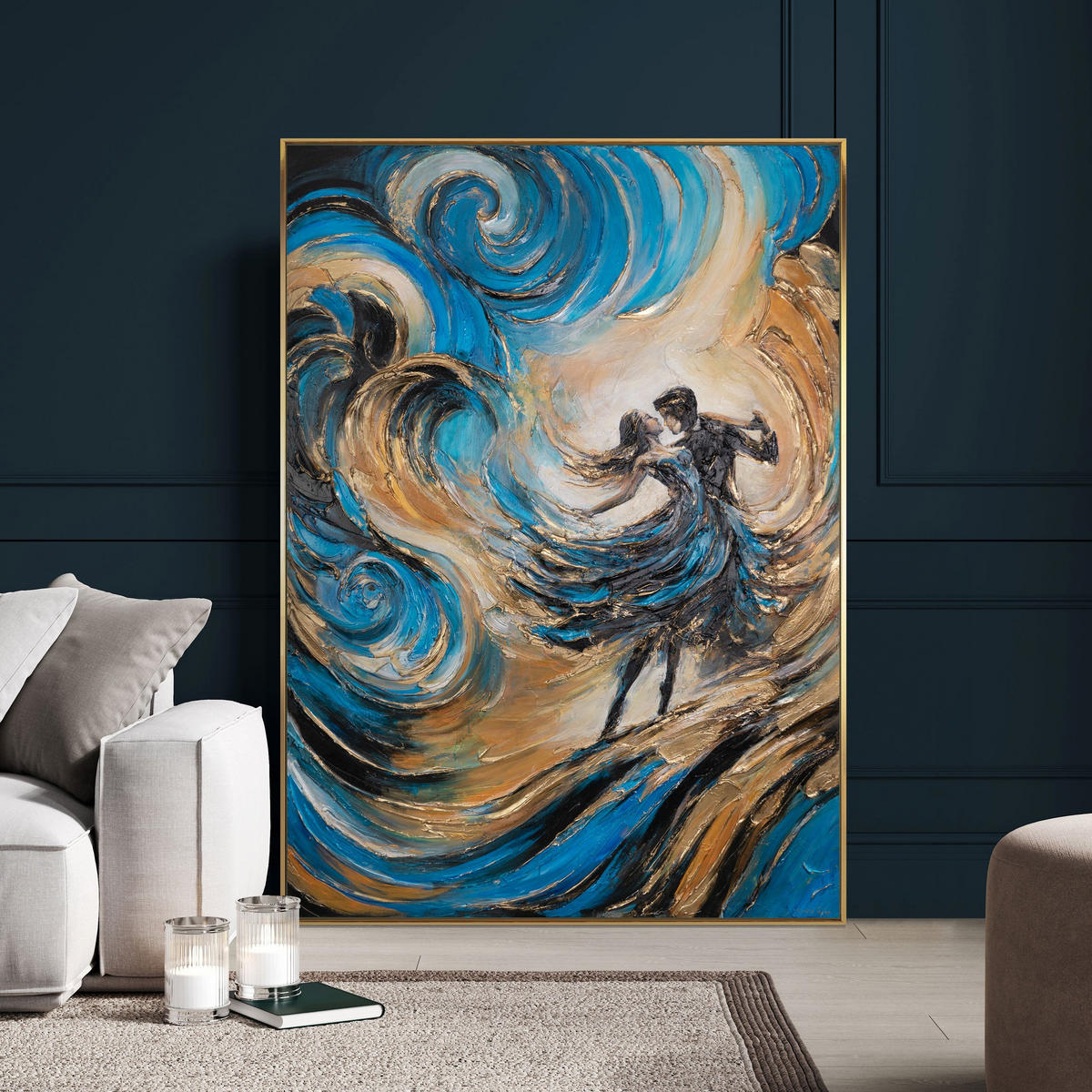 GEMÄLDE Feenwalzer Schattenfugenrahmen Schwarz 140x100 cm - Schwarz, Holz (140/100cm) - YS-art gallery