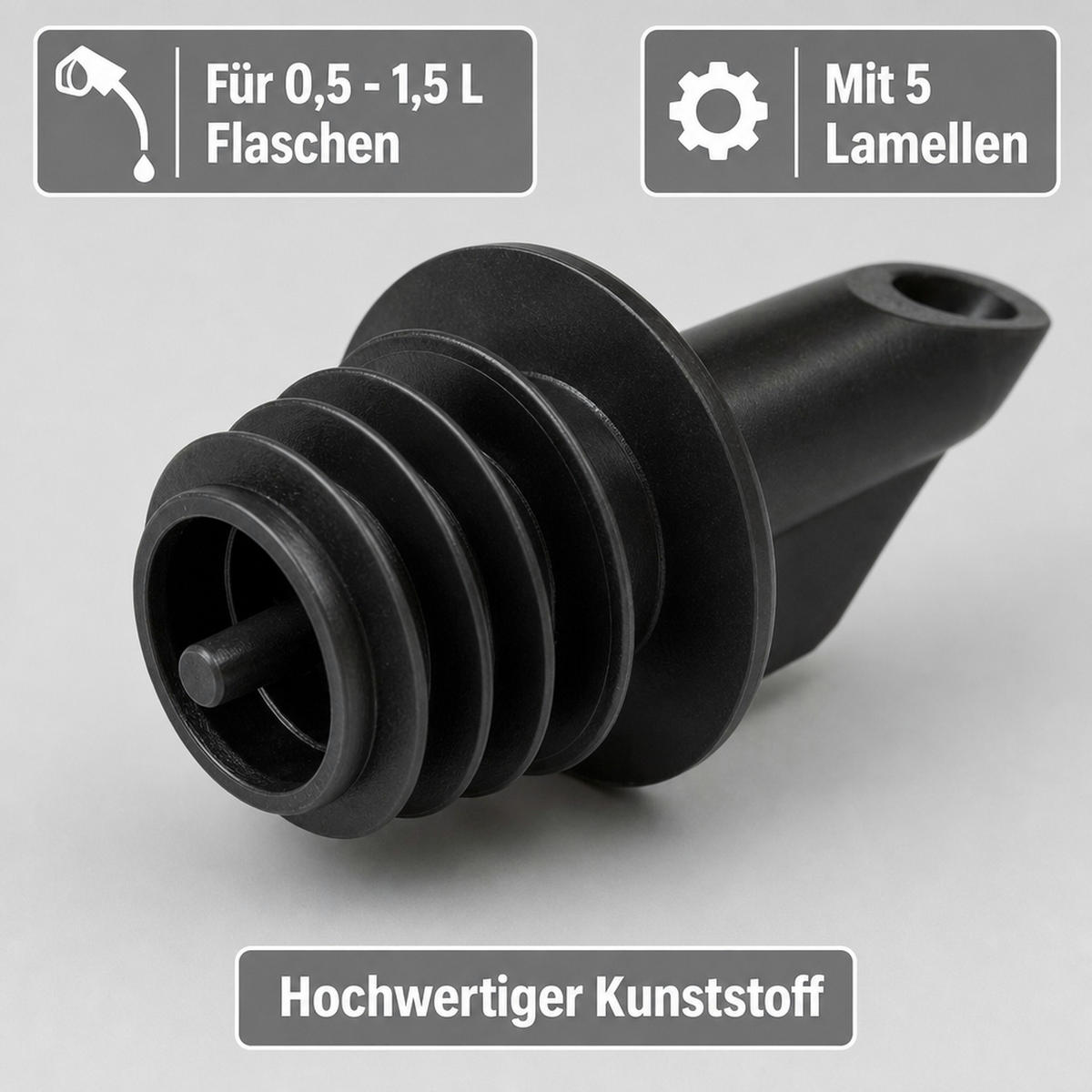 AUSGIESSER - BILLY - Schwarz, Kunststoff (3.5/7.5/3.5cm) - ich-zapfe
