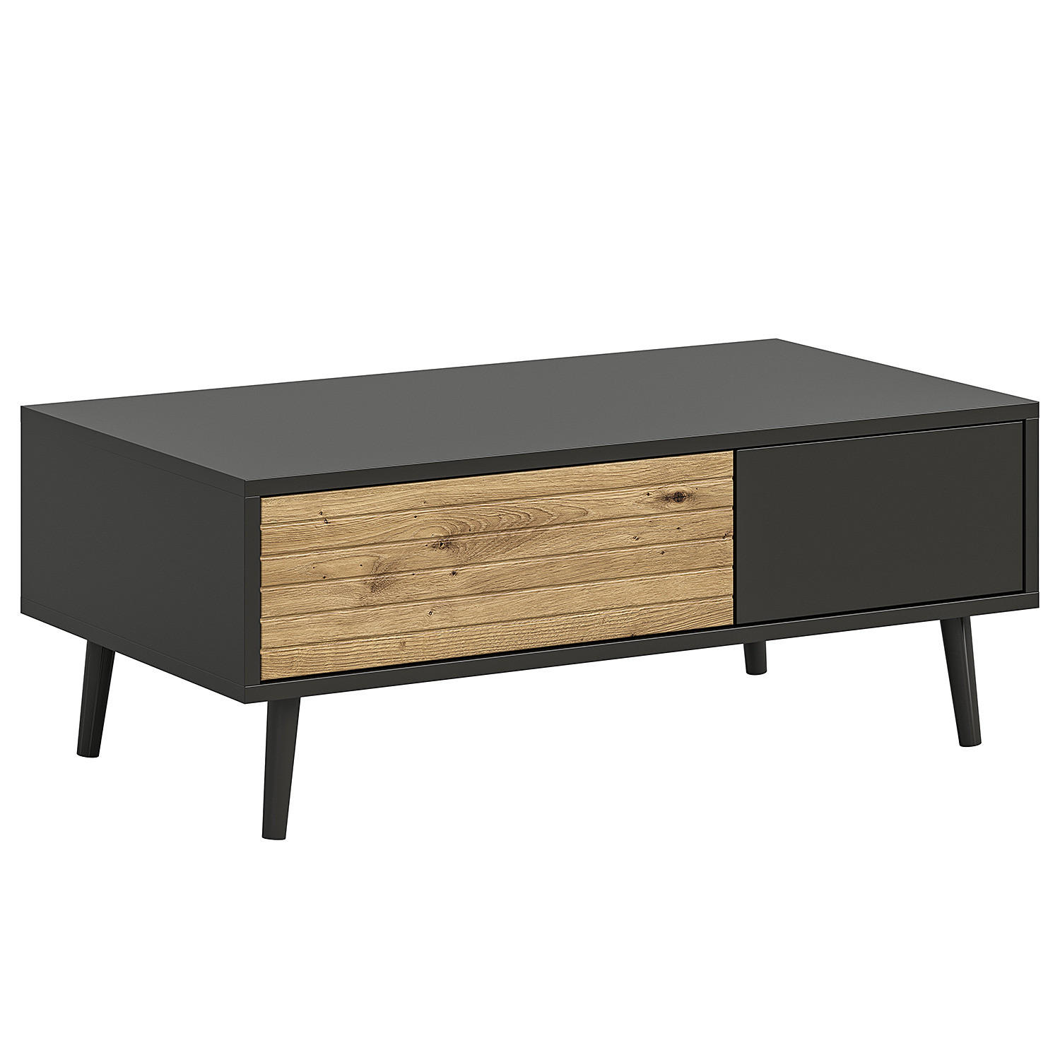 COUCHTISCH - Schwarz / Eiche Artisan Dekor - Eichefarben/Schwarz, Holzwerkstoff (54/100/39cm) - home24