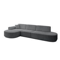 ECKSOFA Ottomane Links MARI-L2 - 317x163x81 cm Dunkelgrau Cord - Dunkelgrau/Schwarz, Holzwerkstoff/Kunststoff (165/321cm) - ALTDECOR