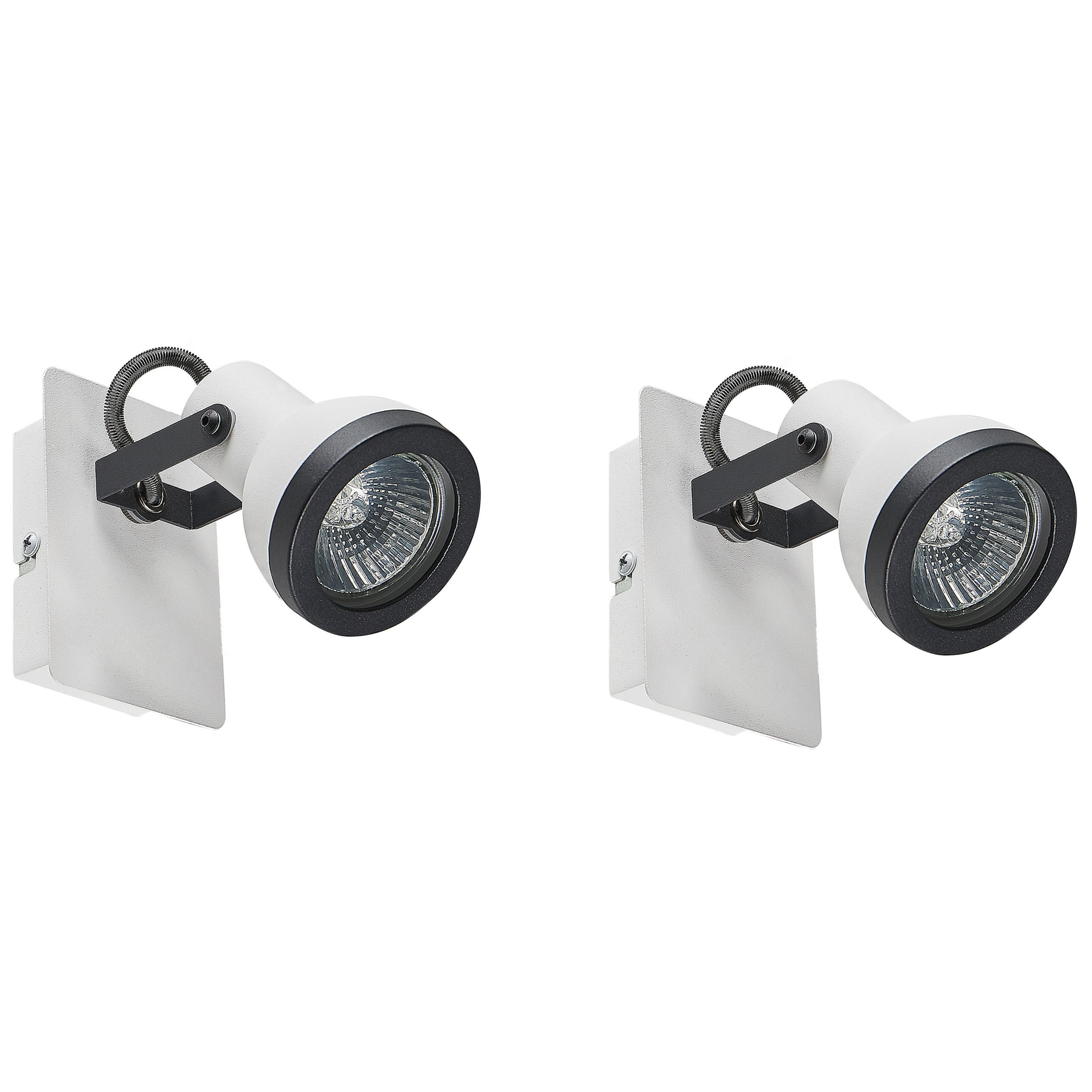 WANDLEUCHTE 2er-Set Baro 9/7/10 cm - Weiß, Metall (7/10/9cm) - Beliani