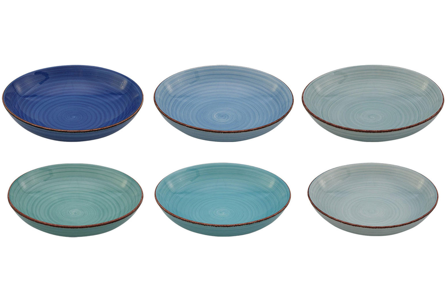 PASTATELLER Delice Blau ø 23 cm - 6 Stück - Blau, Keramik (23cm) - Cookinglife