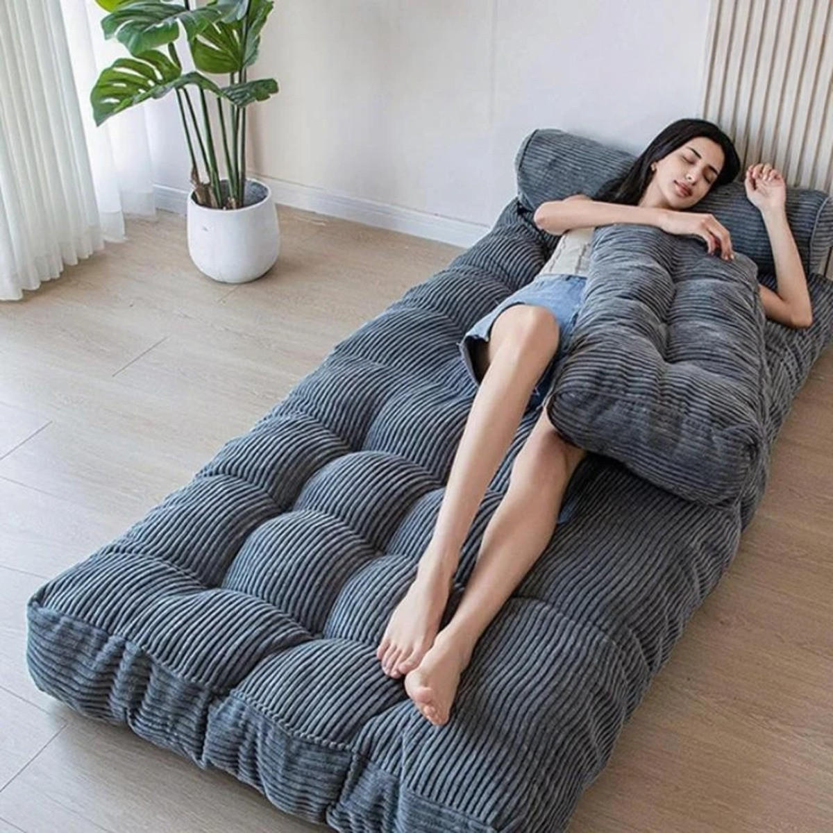SCHLAFSESSEL Schlafsofa Sofabett Einzelsofa mit Waschbarem Kissen - Beige, Textil (85/40/85cm) - Authentics