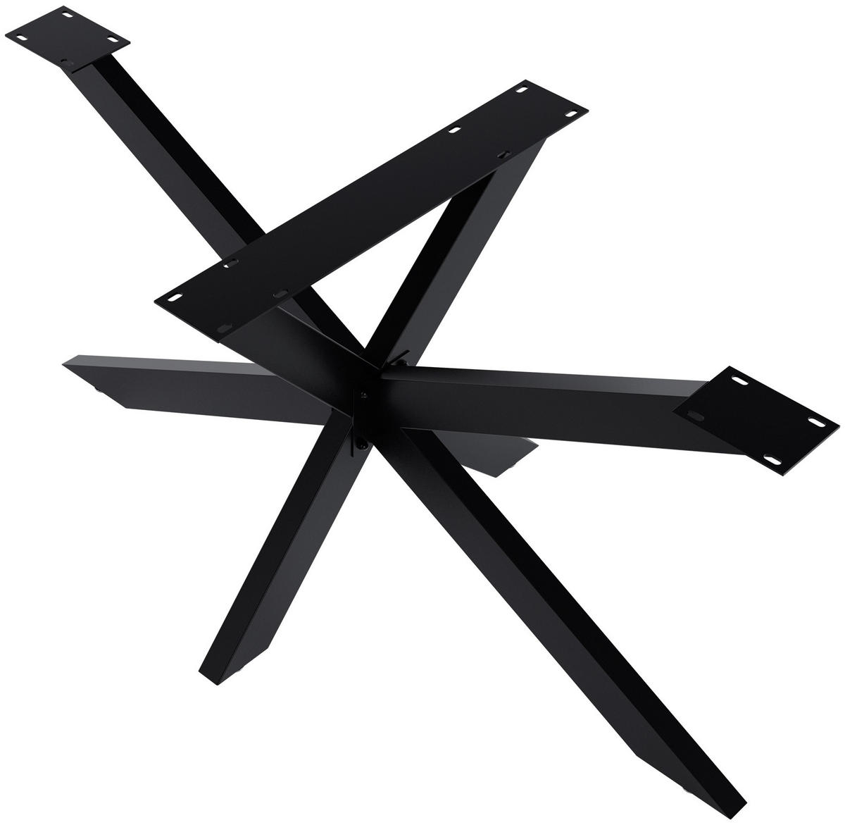 TISCHBEIN eckig 150/78/71 cm Metall Schwarz - Schwarz, Metall (150/71/78cm) - CLP