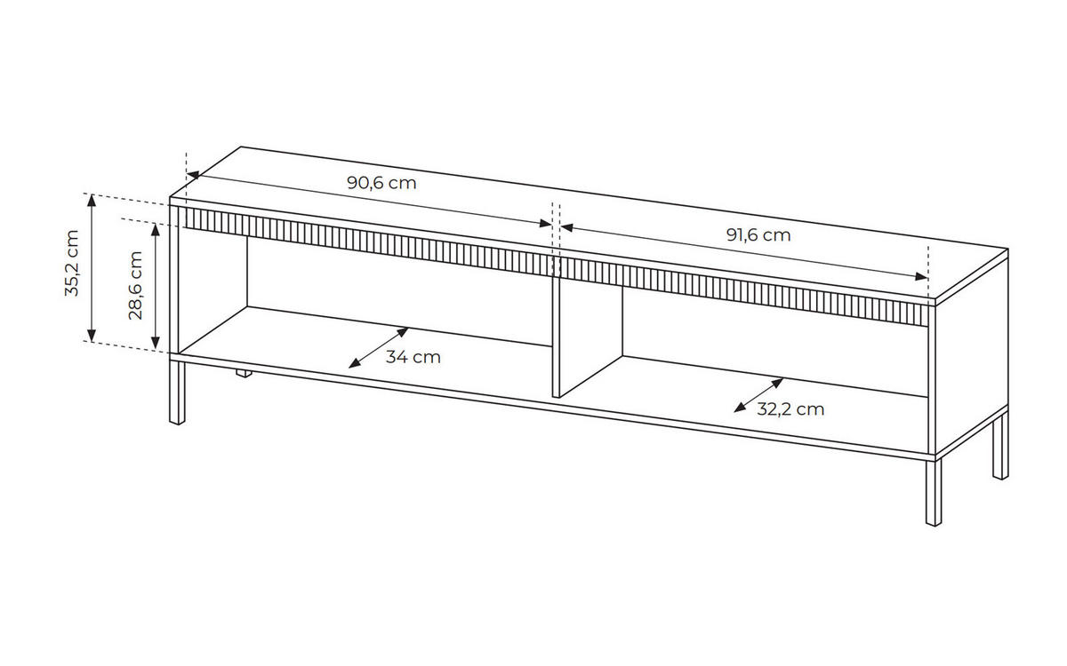 LOWBOARD Senso schwarz 188 / 40 / 54cm - Schwarz, Holz/Holzwerkstoff (188/54/40cm) - Feldmann-Wohnen