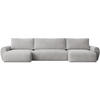 WOHNLANDSCHAFT mit Schlaffunktion Poss U hellgrau - Hellgrau, Textil (395/70/153cm) - Beautysofa