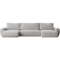 WOHNLANDSCHAFT mit Schlaffunktion Poss U hellgrau - Hellgrau, Textil (395/70/153cm) - Beautysofa