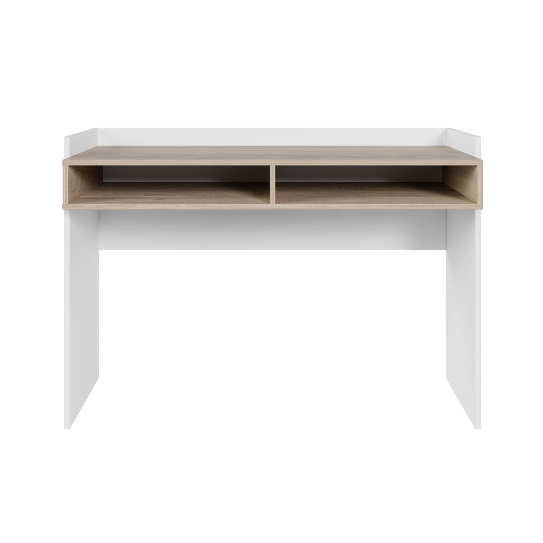 SCHREIBTISCH Tabise Weiß / Nussbaumoptik, 120 × 53 cm - Weiß, Holzwerkstoff (55/123/87cm) - Selsey