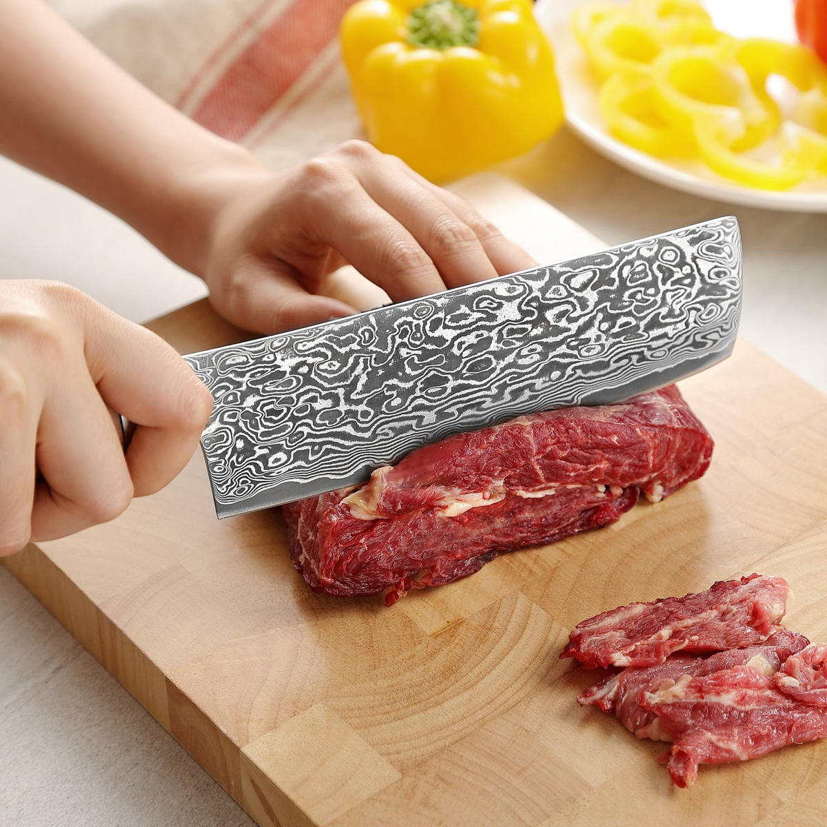 NAKIRIMESSER 17,5 cm - Birkefarben, Holz/Metall (32cm) - Zayiko