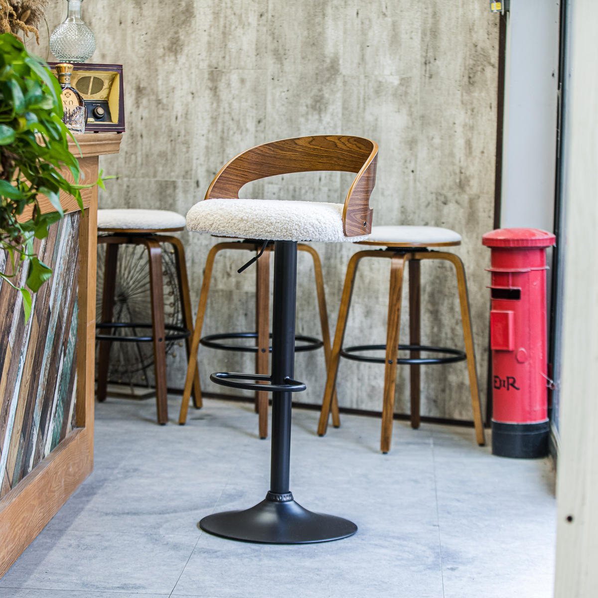 BARHOCKER 2er-Set Stoff Weiß - Weiß, Textil (46/101/45cm) - Nordlys