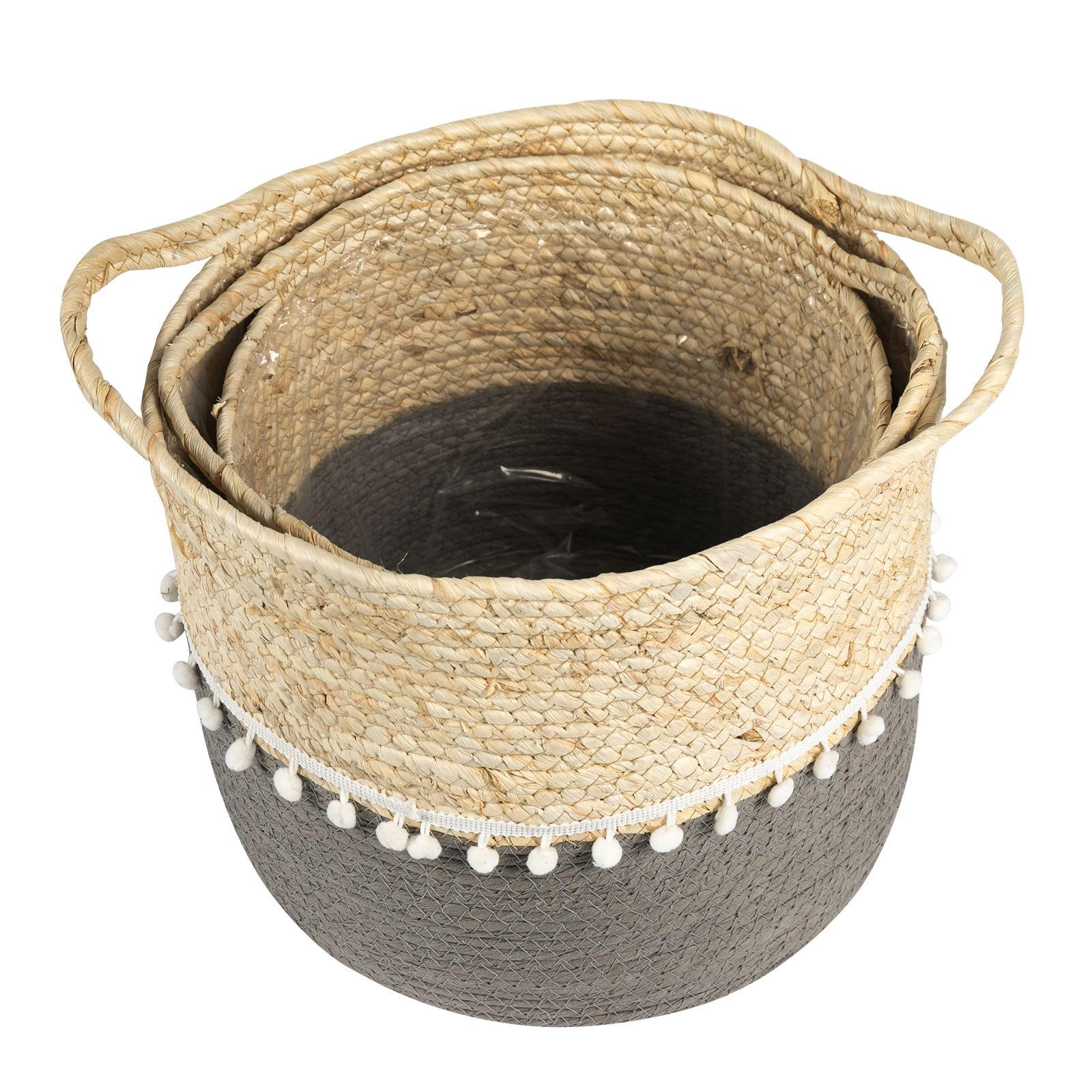 PFLANZKORB YUMI - Grau, Kunststoff (32/39cm) - IDIMEX