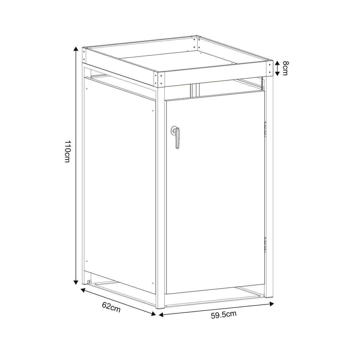 MÜLLTONNENBOX Valkeakoski - Anthrazit, Metall (59.5/110/62cm) - [en.casa]