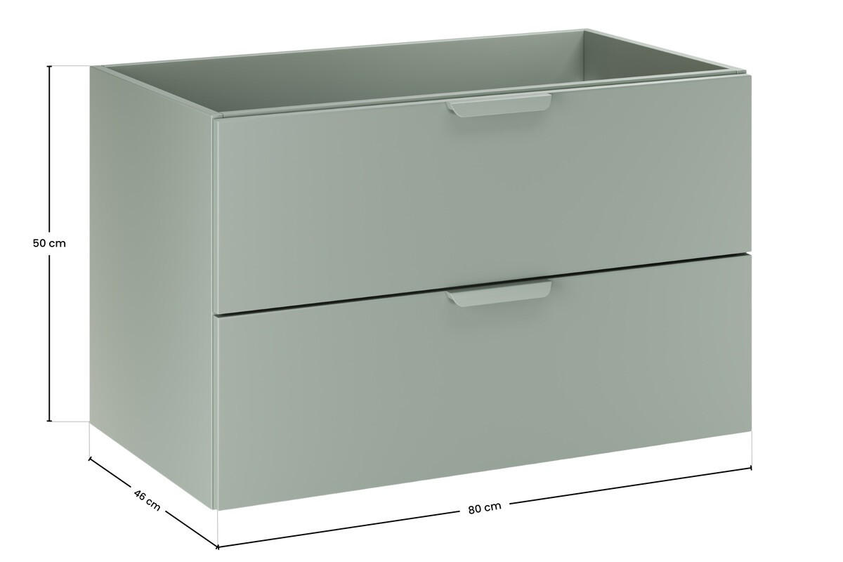 WASCHTISCHKOMBI 80 cm 3 Teile - Aster Green A BM413 in Grün Matt - Schwarz/Grün, Holz/Keramik (80/52.2/46cm)